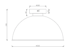 LED Deckenlampe mit Metall Lampenschirm in Schwarz & Gold, Ø31cm