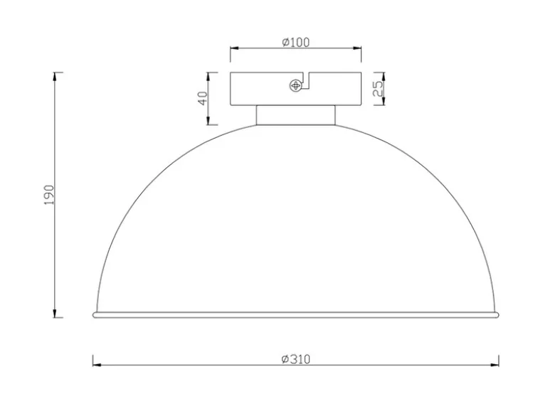 LED Deckenlampe mit Metall Lampenschirm in Schwarz & Gold, Ø31cm