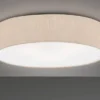 LED Deckenlampe rund groß mit Lampenschirm Leinen Beige, Ø 60cm