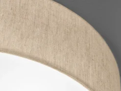 LED Deckenlampe rund groß mit Lampenschirm Leinen Beige, Ø 60cm