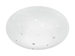LED Deckenleuchte ACHAT mit Sternenhimmel Kunststoff Weiß, Ø 27cm