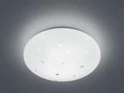 LED Deckenleuchte ACHAT mit Sternenhimmel Kunststoff Weiß, Ø 27cm