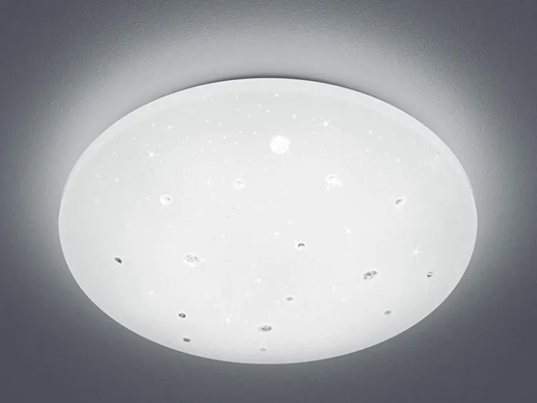 LED Deckenleuchte ACHAT Weiß Sternenhimmel Stufendimmer, Ø 50cm