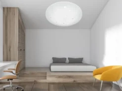 LED Deckenleuchte ACHAT Weiß Sternenhimmel Stufendimmer, Ø 50cm