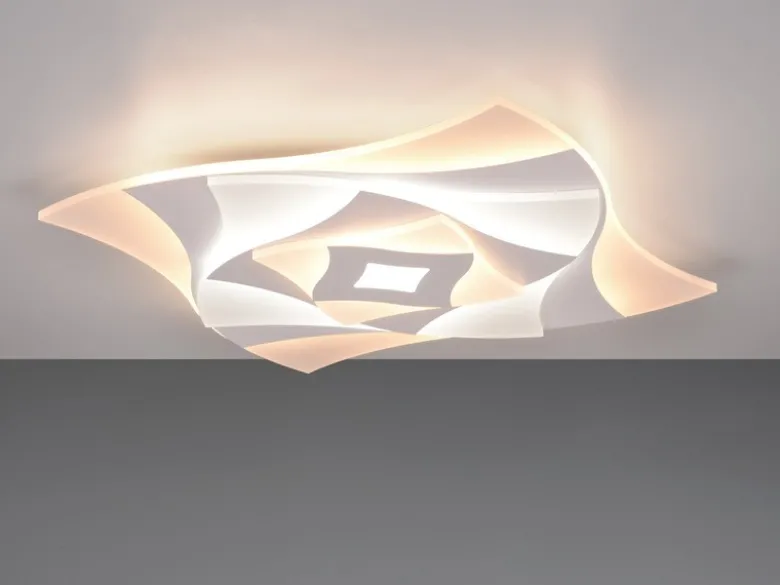 LED Deckenleuchte AKITA extra hell, mit Fernbedienung dimmbar flach 48x48cm