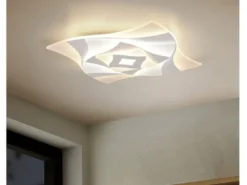 LED Deckenleuchte AKITA extra hell, mit Fernbedienung dimmbar flach 48x48cm