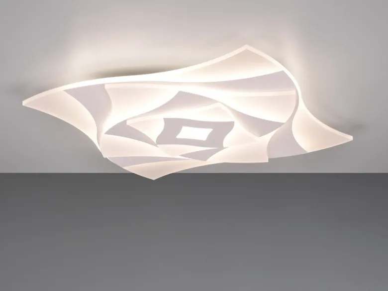 LED Deckenleuchte AKITA extra hell, mit Fernbedienung dimmbar flach 48x48cm