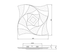LED Deckenleuchte AKITA extra hell, mit Fernbedienung dimmbar flach 48x48cm