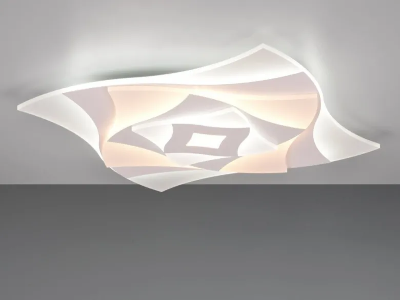 LED Deckenleuchte AKITA extra hell, mit Fernbedienung dimmbar flach 48x48cm