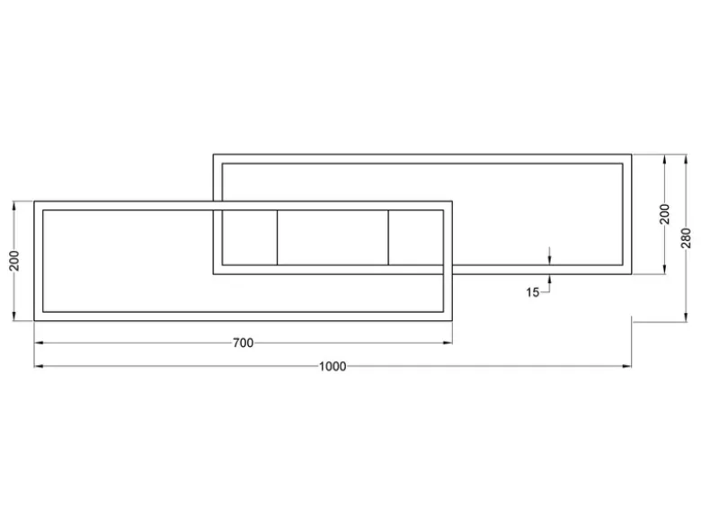 LED Deckenleuchte ALBANY Coffee mit Fernbedienung dimmbar, Breite 100cm