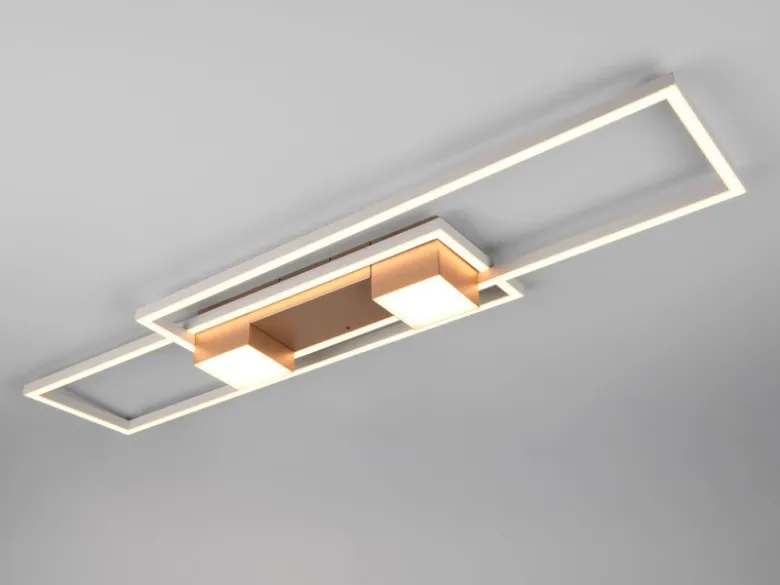LED Deckenleuchte ALBANY Coffee mit Fernbedienung dimmbar, Breite 100cm