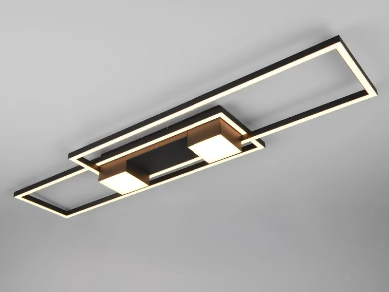 LED Deckenleuchte ALBANY Schwarz mit Fernbedienung dimmbar, Breite 100cm