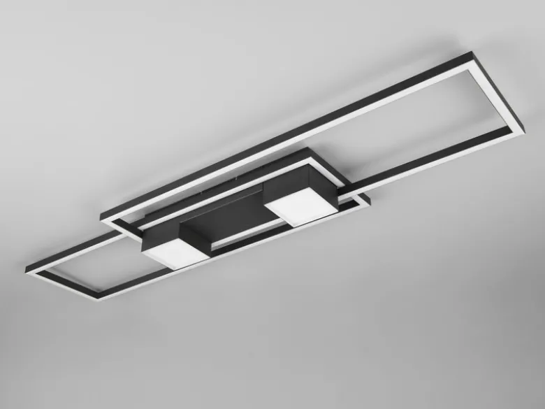 LED Deckenleuchte ALBANY Schwarz mit Fernbedienung dimmbar, Breite 100cm