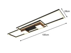 LED Deckenleuchte ALBANY Schwarz mit Fernbedienung dimmbar, Breite 100cm