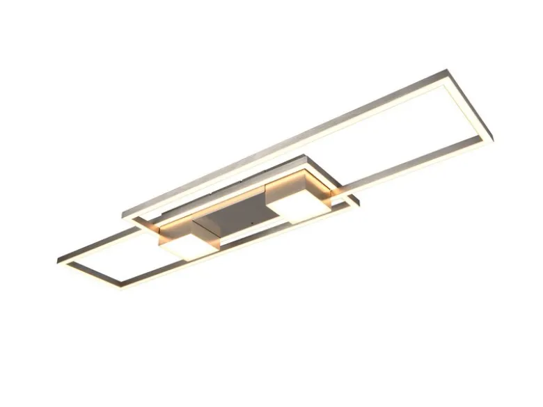 LED Deckenleuchte ALBANY Silber mit Fernbedienung dimmbar, Breite 100cm