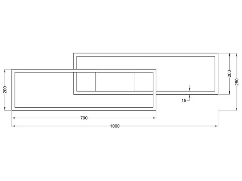 LED Deckenleuchte ALBANY Silber mit Fernbedienung dimmbar, Breite 100cm