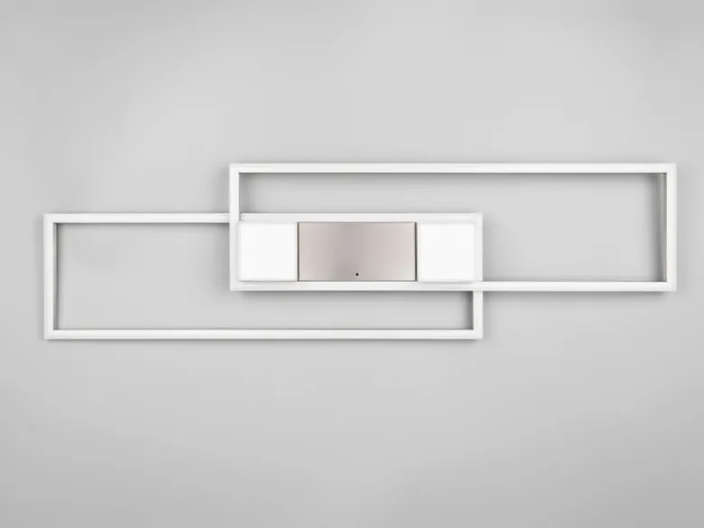 LED Deckenleuchte ALBANY Silber mit Fernbedienung dimmbar, Breite 100cm