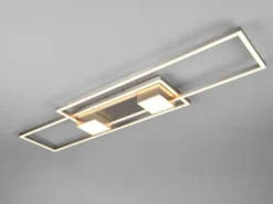 LED Deckenleuchte ALBANY Silber mit Fernbedienung dimmbar, Breite 100cm