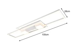 LED Deckenleuchte ALBANY Weiß mit Fernbedienung dimmbar, Breite 100cm