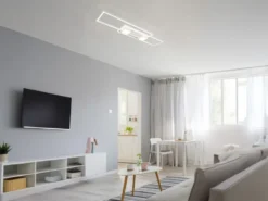 LED Deckenleuchte ALBANY Weiß mit Fernbedienung dimmbar, Breite 100cm
