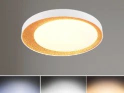LED Deckenleuchte ALETA Weiß Gold mit Fernbedienung dimmbar & Tageslicht, Ø 45cm