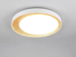 LED Deckenleuchte ALETA Weiß Gold mit Fernbedienung dimmbar & Tageslicht, Ø 45cm