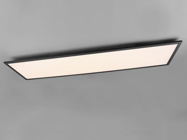 LED Deckenleuchte ALPHA Schwarz großes Panel rechteckig Ultra Slim, Breite 119cm