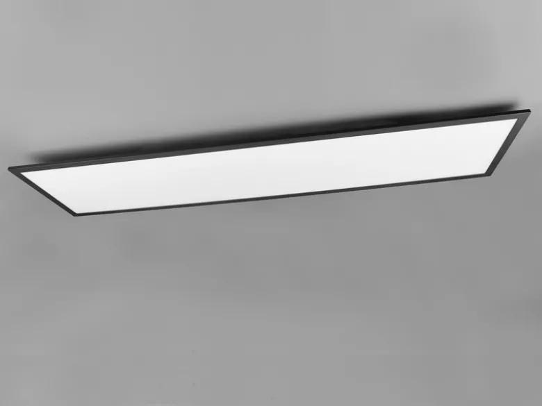 LED Deckenleuchte ALPHA Schwarz großes Panel rechteckig Ultra Slim, Breite 119cm