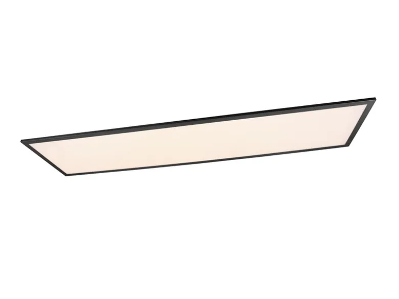 LED Deckenleuchte ALPHA Schwarz großes Panel rechteckig Ultra Slim, Breite 119cm