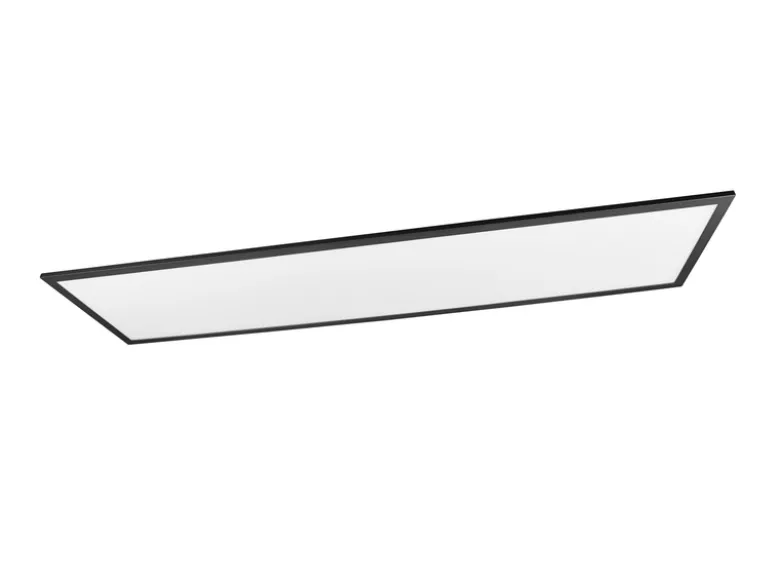 LED Deckenleuchte ALPHA Schwarz großes Panel rechteckig Ultra Slim, Breite 119cm