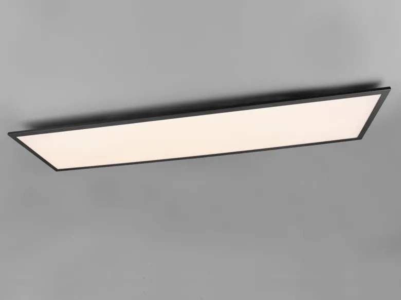 LED Deckenleuchte ALPHA Schwarz großes Panel rechteckig Ultra Slim, Breite 119cm
