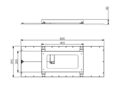 LED Deckenleuchte ALPHA Schwarz Panel rechteckig Ultra Slim, Breite 80cm