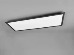 LED Deckenleuchte ALPHA Schwarz Panel rechteckig Ultra Slim, Breite 80cm