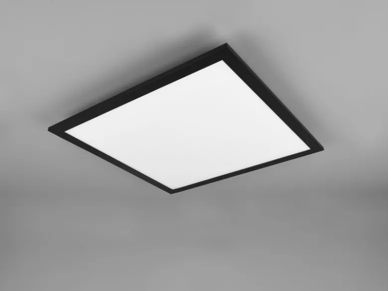 LED Deckenleuchte ALPHA Schwarz Panel eckig Ultra Slim, Quadrat 45cm