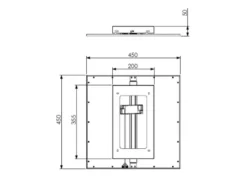 LED Deckenleuchte ALPHA Schwarz Panel eckig Ultra Slim, Quadrat 45cm