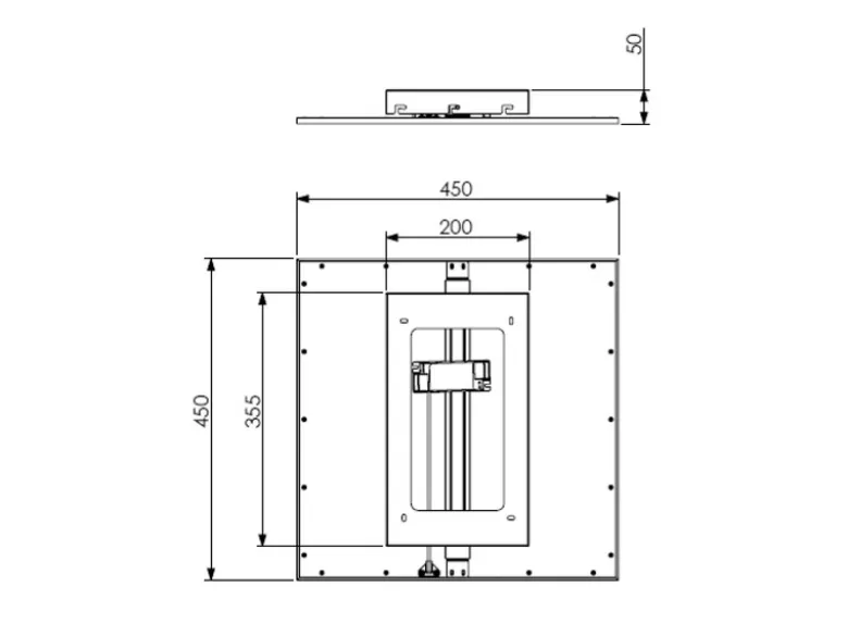 LED Deckenleuchte ALPHA Schwarz Panel eckig Ultra Slim, Quadrat 45cm