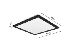 LED Deckenleuchte ALPHA Schwarz Panel eckig Ultra Slim, Quadrat 45cm