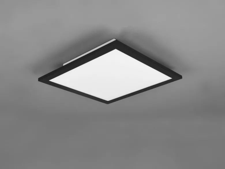 LED Deckenleuchte ALPHA Schwarz Panel eckig Ultra Slim, Quadrat 29cm