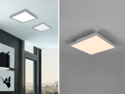 LED Deckenleuchte ALPHA Titan Panel eckig Ultra Slim, Quadrat 29cm