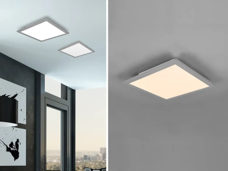 LED Deckenleuchte ALPHA Titan Panel eckig Ultra Slim, Quadrat 29cm