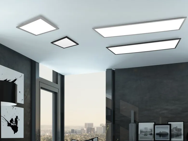 LED Deckenleuchte ALPHA Titan Panel eckig Ultra Slim, Quadrat 29cm