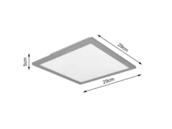 LED Deckenleuchte ALPHA Titan Panel eckig Ultra Slim, Quadrat 29cm