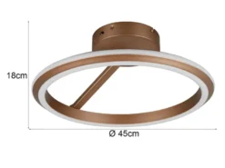 LED Deckenleuchte AMADOR Metall Coffee, dimmbar & Lichtfarbe einstellbar Ø 45cm