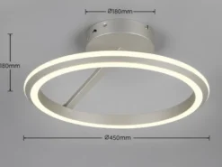 LED Deckenleuchte AMADOR Metall Silber, dimmbar & Lichtfarbe einstellbar Ø 45cm