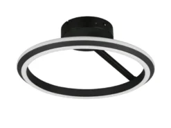LED Deckenleuchte AMADOR Metall Schwarz, dimmbar & Lichtfarbe einstellbar Ø 45cm