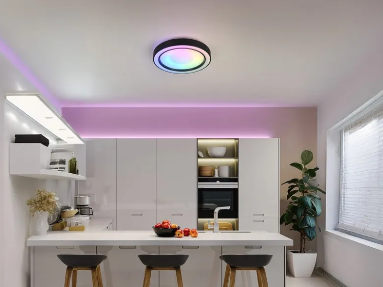 LED Deckenleuchte ARCO mit Fernbedienung & RGB Farbwechsler, Ø 40cm