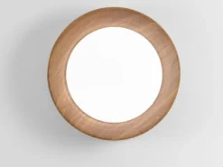 LED Deckenleuchte ARKA Schwarz mit Holzoptik & 3 Lichtfarben, Ø 40cm