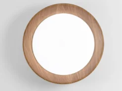 LED Deckenleuchte ARKA Schwarz mit Holzoptik, hell & 3 Lichtfarben Ø 50cm