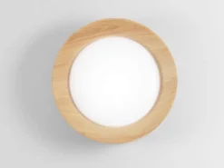 LED Deckenleuchte ARKA Weiß mit Holzoptik & 3 Lichtfarben, Ø 40cm