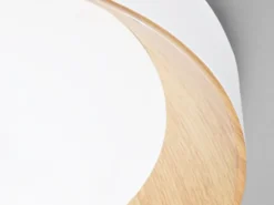 LED Deckenleuchte ARKA Weiß mit Holzoptik, hell & 3 Lichtfarben, Ø 50cm